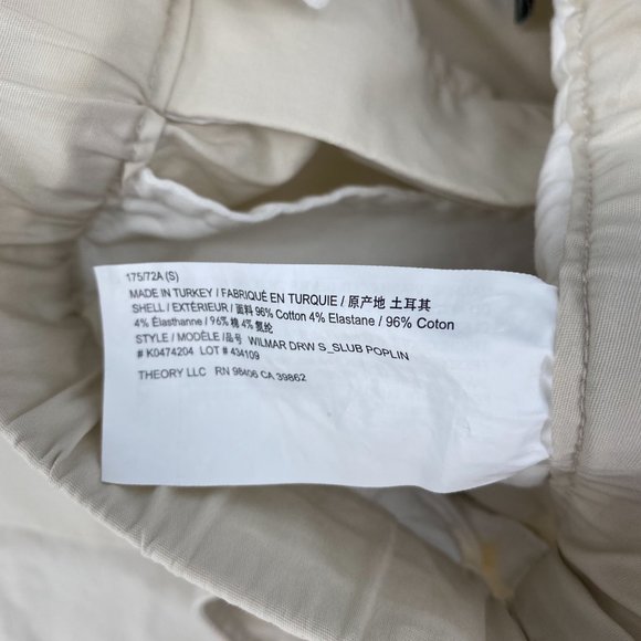 Theory Men's Muslin Cargo Shorts Elastic Waist Drawstring Regular Fit Poplin S - Picture 10 of 10